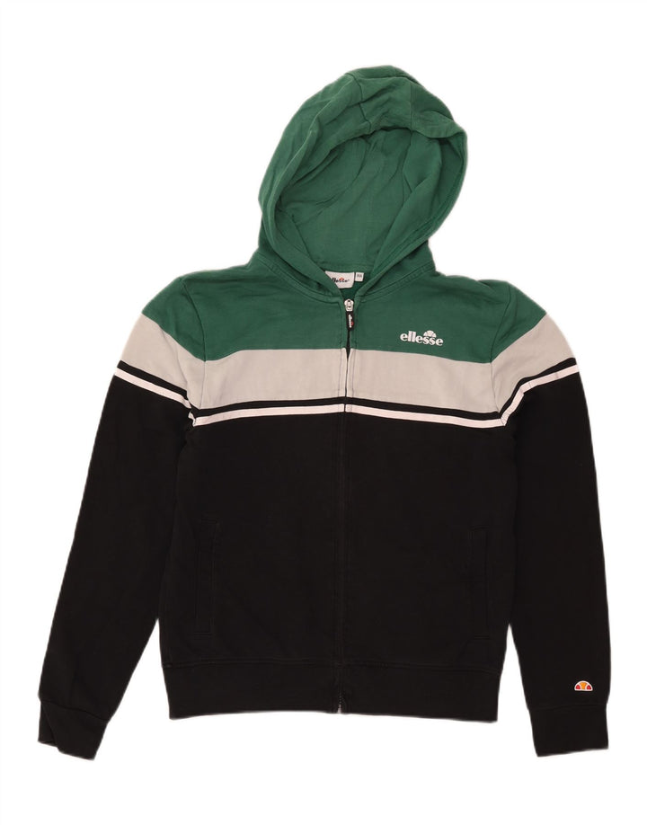 Свитер с капюшоном на молнии для мальчиков Ellesse, 13–14 лет, черный с цветными блоками