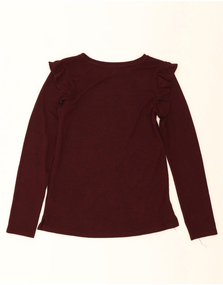 OASIS Womens Top Long Sleeve UK 10 Small Maroon Viscose Vintage Oasis and Second-Hand Oasis from Messina Hembry 