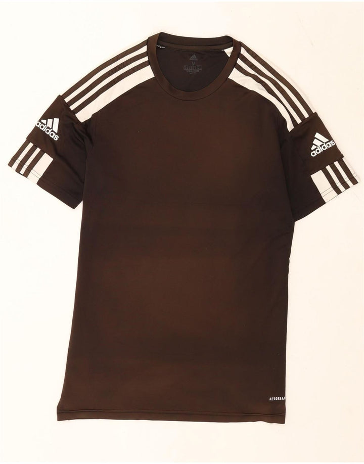 Мужская футболка Adidas Aeroready Top среднего черного цвета с цветными блоками