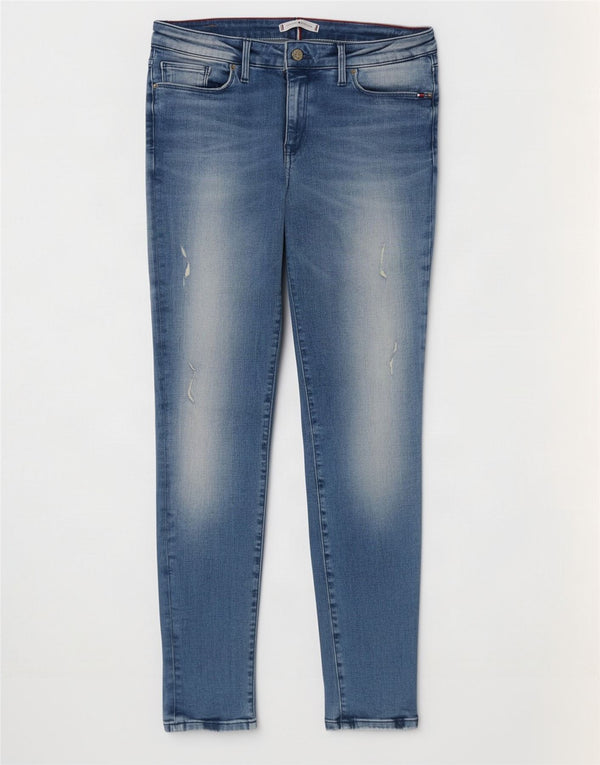 Женские потертые джинсы джеггинсы Tommy Hilfiger Como RW W31 L30 синие