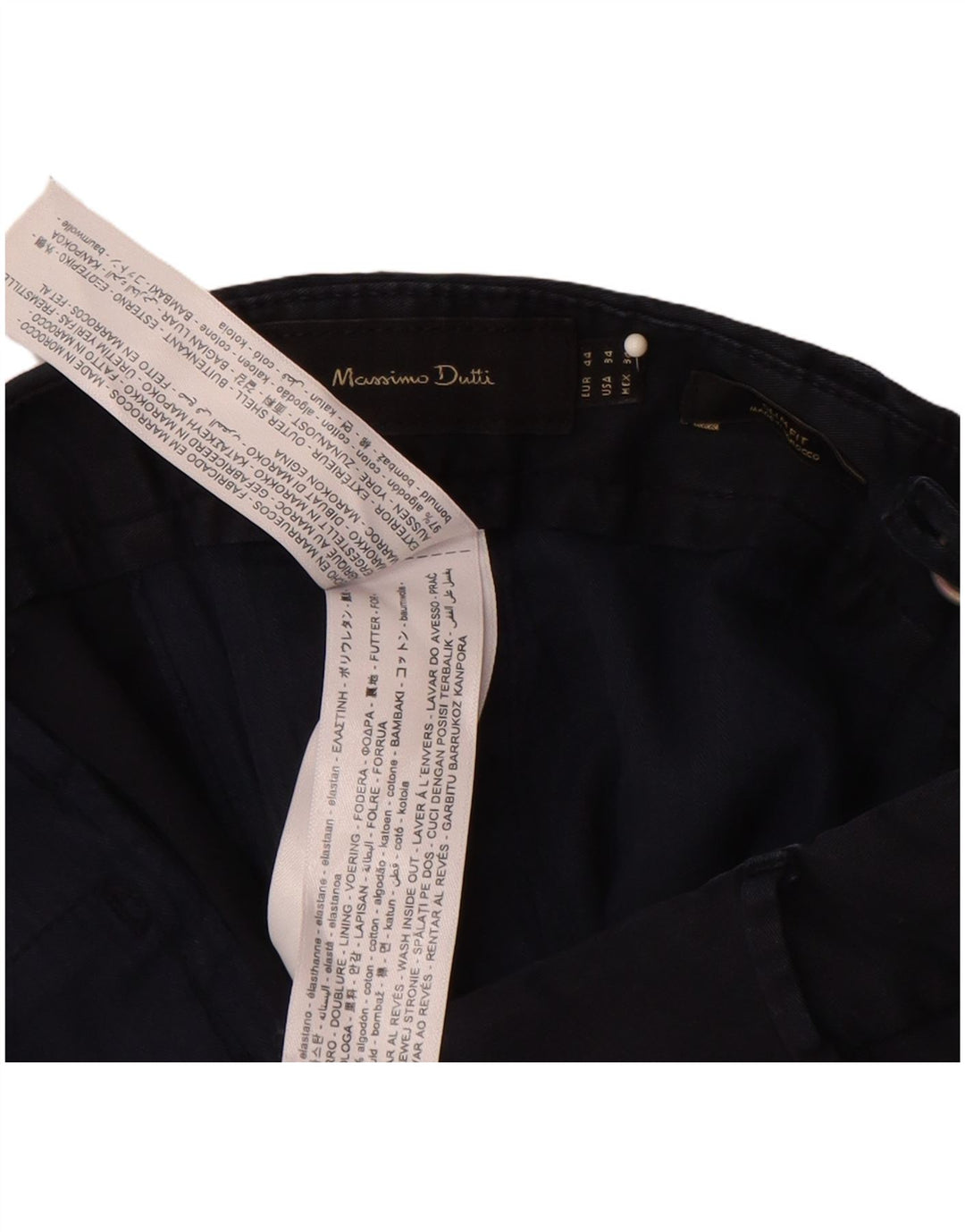 Мужские брюки-чиносы MASSIMO DUTTI Slim Fit EU 44, большие W34 L32, темно-синие