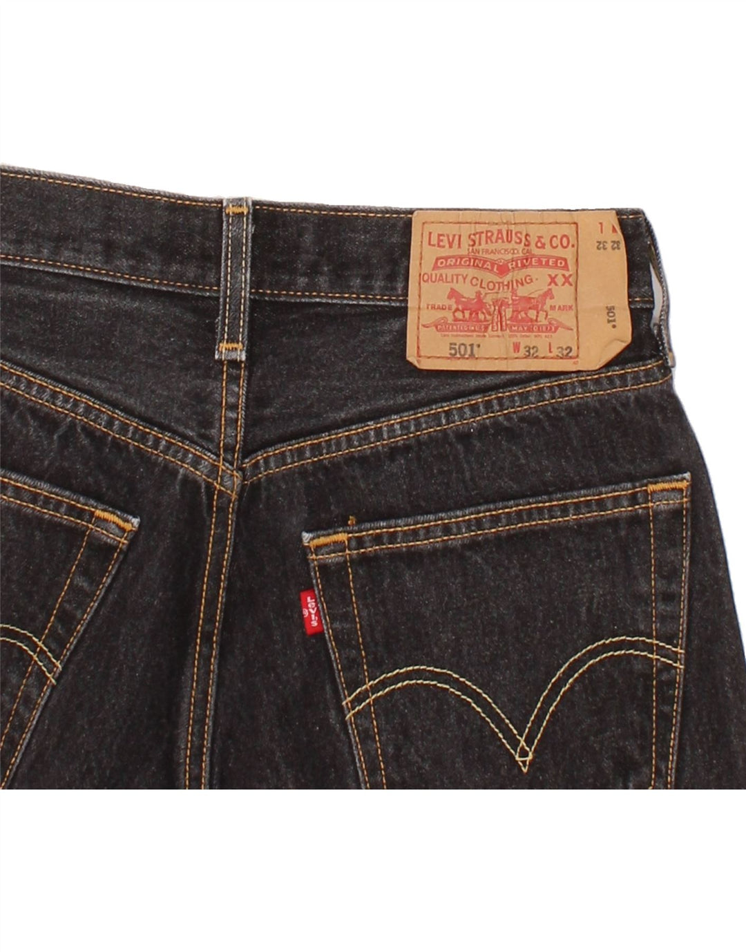 Мужские джинсовые шорты LEVI'S 501 W32, средний черный хлопок