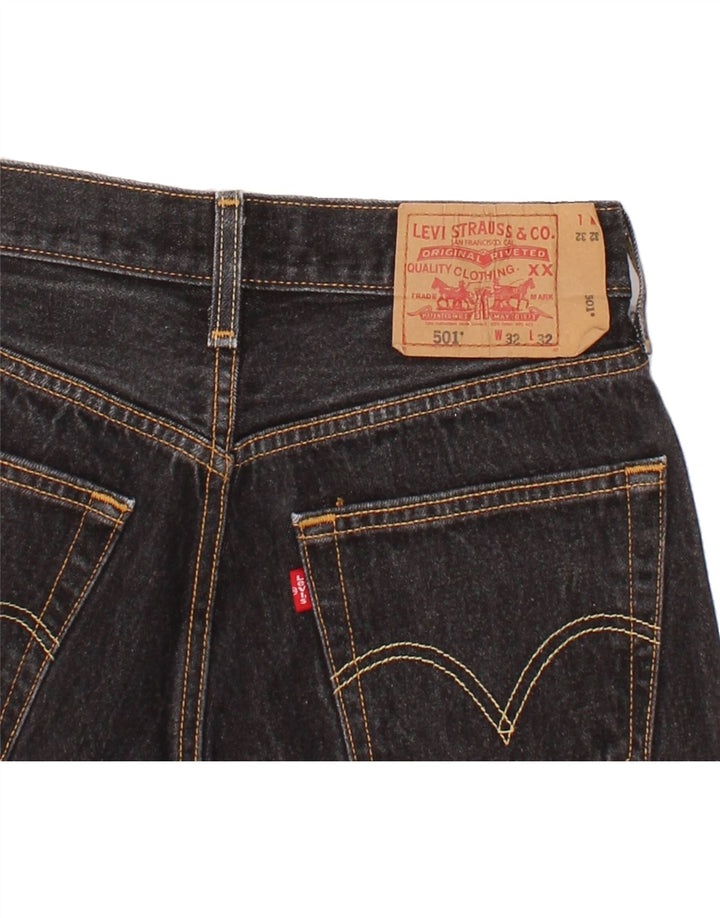 Мужские джинсовые шорты LEVI'S 501 W32, средний черный хлопок