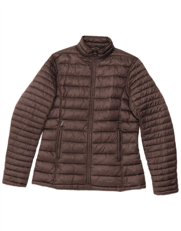 Женская зимняя стеганая куртка в клетку тартан Barbour UK 14, большая серая зимняя