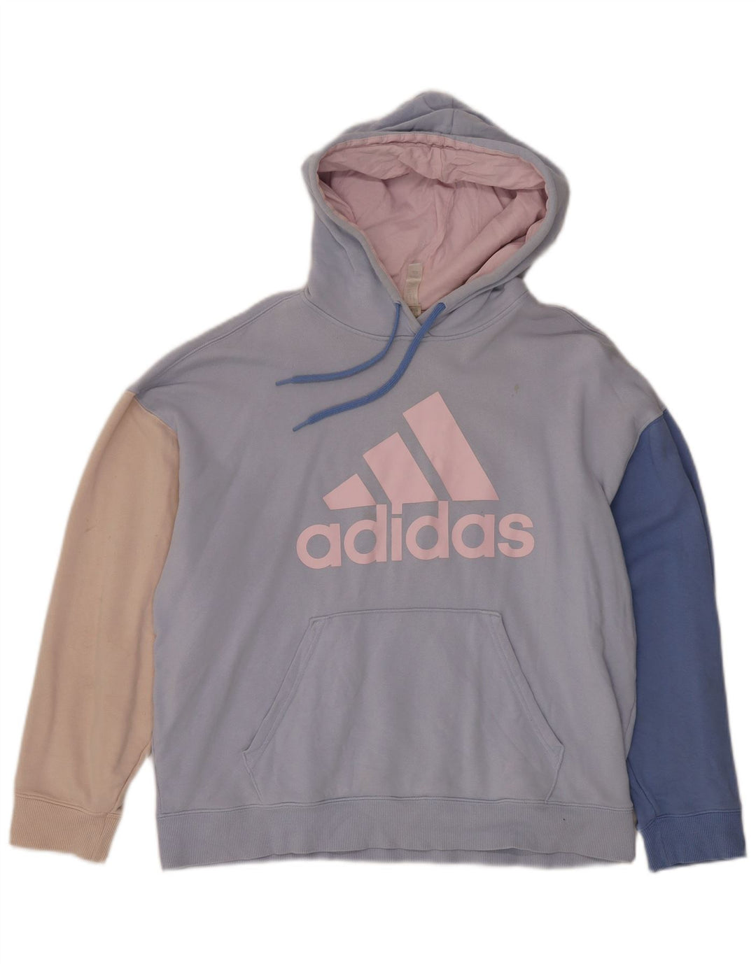 Женский джемпер с капюшоном ADIDAS Oversized UK 12/14, средний синий, цветной блок