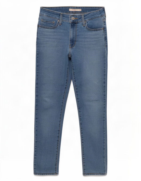 Женские укороченные джинсы скинни Levi's 711 W28 L24, синий хлопок