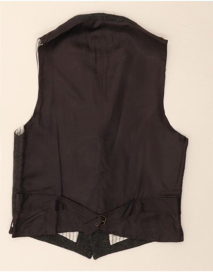 Мужской жилет Massimo Dutti EU 38, средний серый, с рисунком «елочка», шерсть