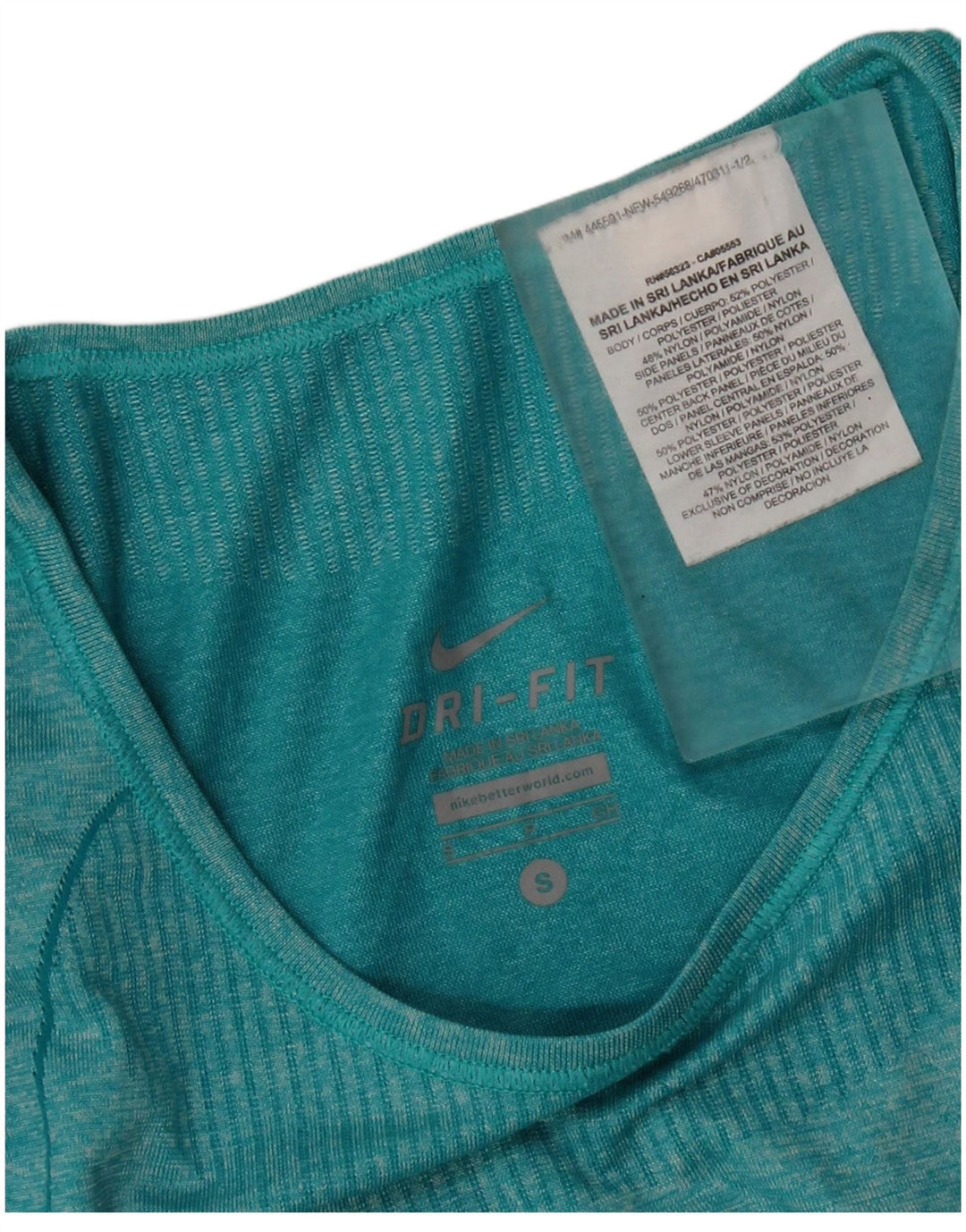Женский топ Nike Dri Fit с длинным рукавом UK 10, маленький зеленый полиэстер с крапинками