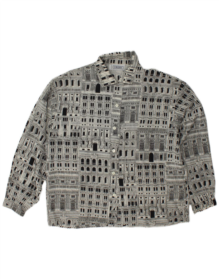 I BLUES Женская блузка-рубашка с рисунком IT 46, большая черная шелковая