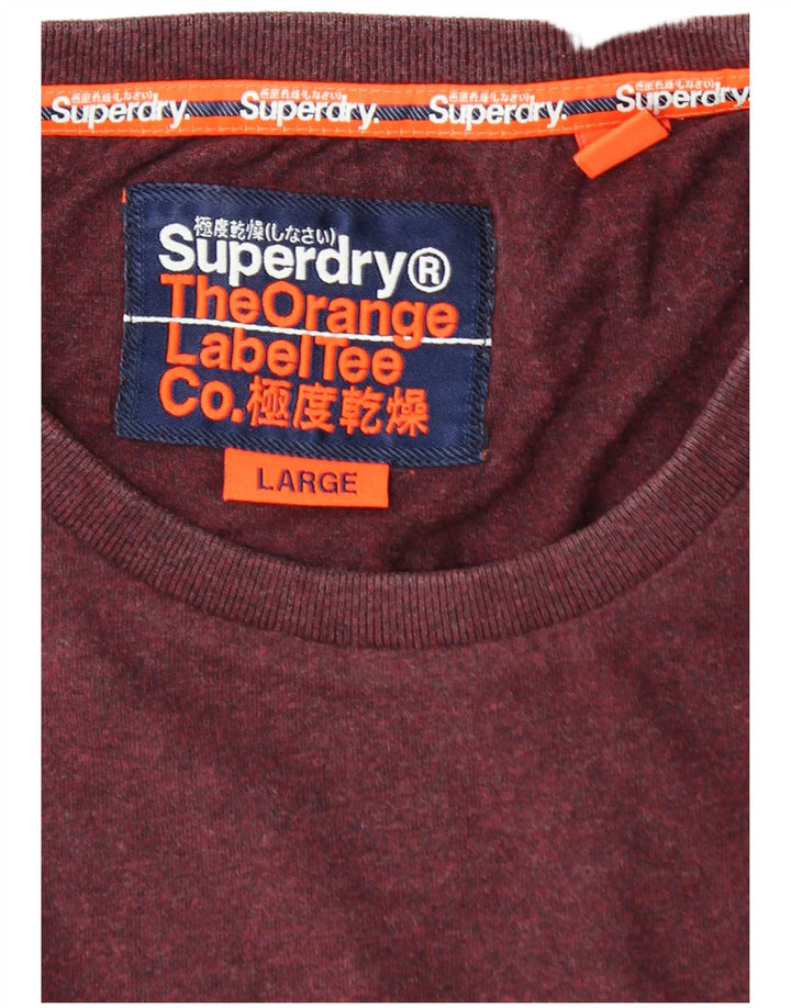 SUPERDRY Мужская футболка из хлопка большого размера бордового цвета