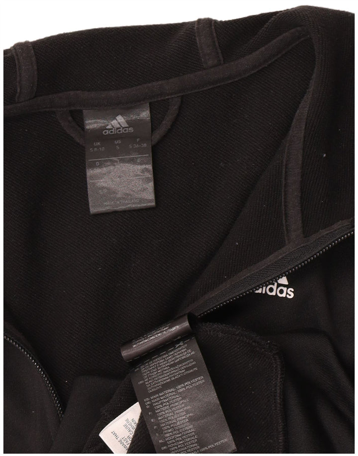 Женский свитер с капюшоном на молнии Adidas UK 8/10, маленький черный полиэстер
