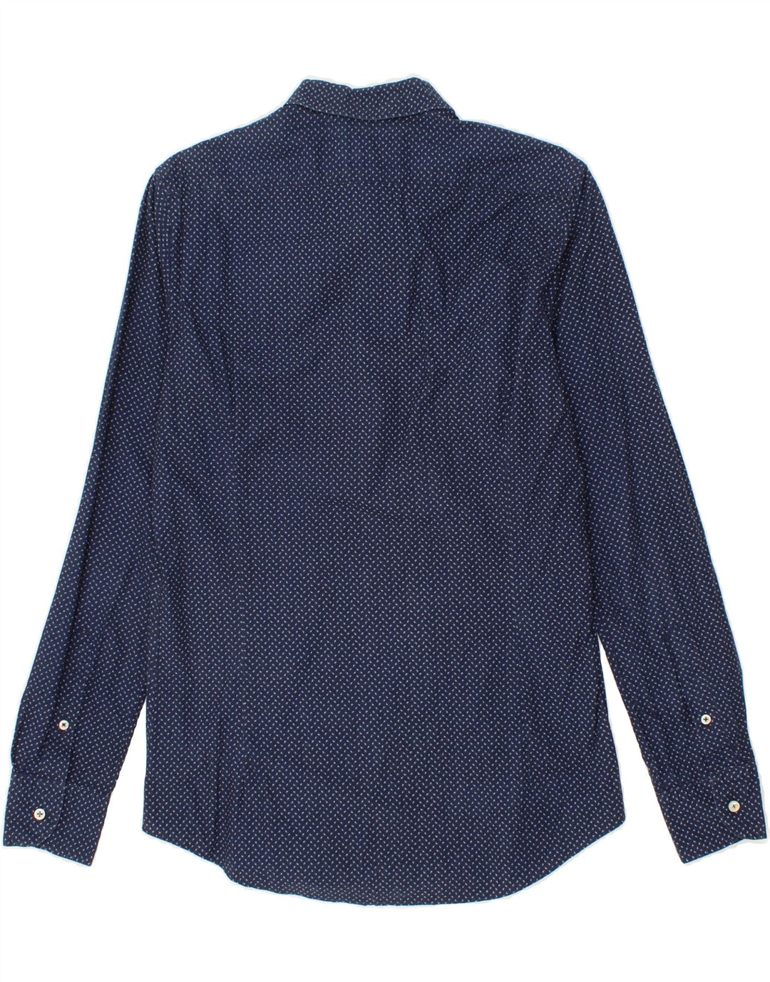 MASSIMO DUTTI Mens Shirt Small Navy Blue Spotted Vintage Massimo Dutti and Second-Hand Massimo Dutti from Messina Hembry 