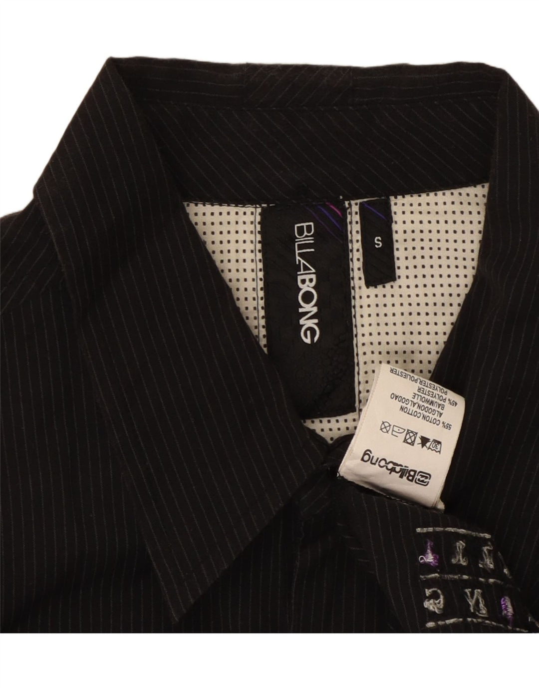 BILLABONG Мужская рубашка с коротким рукавом, маленькая черная хлопковая полоска