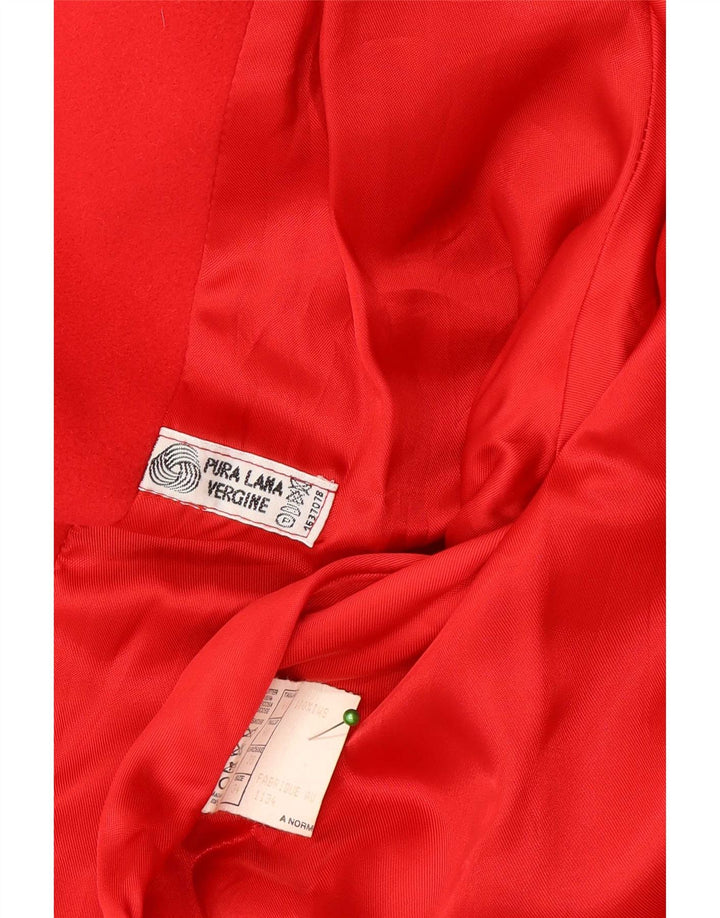 Винтажное женское пальто оверсайз IT 44 Medium Red Wool