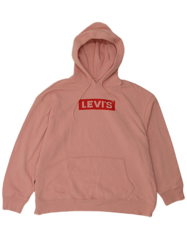Женский джемпер свободного кроя с капюшоном Levi's, размер UK 18 XL, розовый хлопок