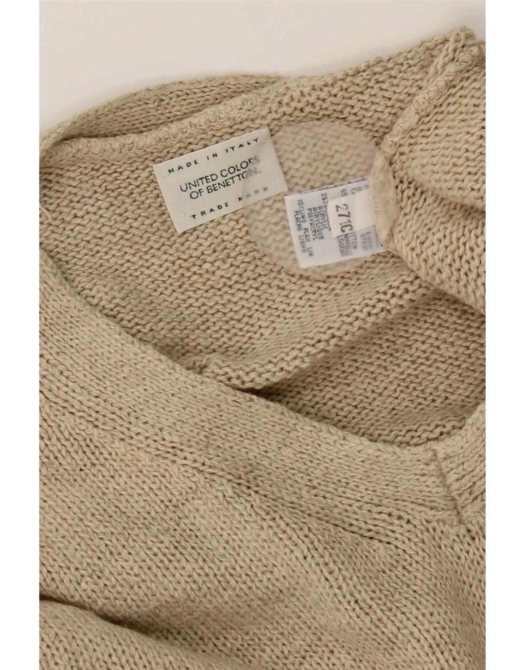 Мужская майка-майка Benetton среднего бежевого цвета, хлопок