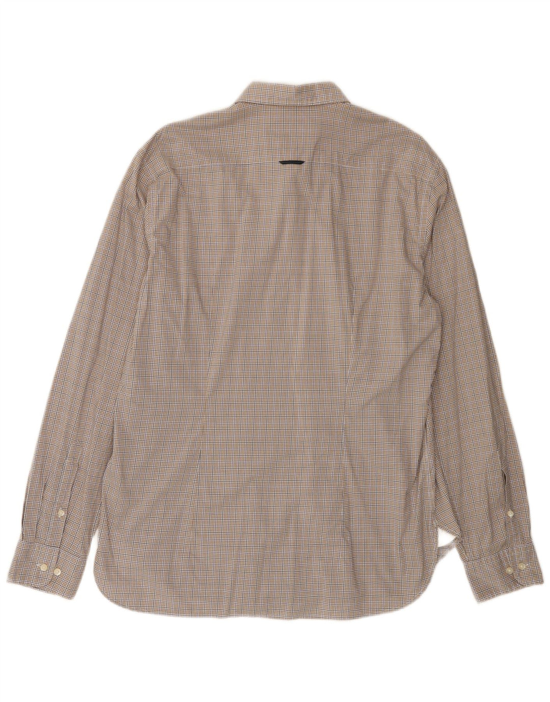 HENRY COTTONS Mens Slim Fit Shirt Size 42 Large Beige Check Vintage Henry Cottons and Second-Hand Henry Cottons from Messina Hembry 
