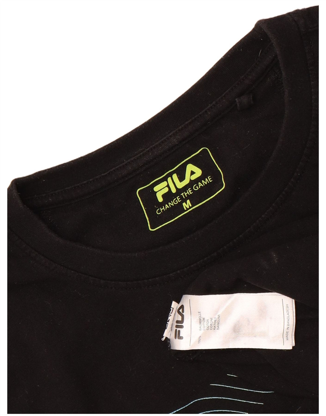 Fila Мужская футболка с рисунком Топ среднего размера, черный хлопок
