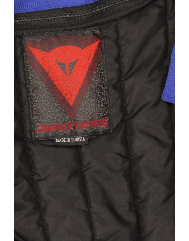 Мужская куртка-гонщик Dainese, размер 54, большая синяя, нейлон с цветными блоками