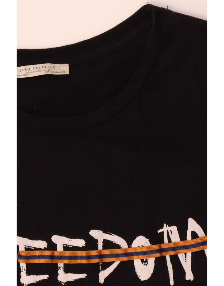 Женская футболка с рисунком Zara Trafaluc, средний черный