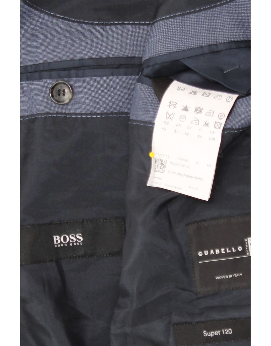 Мужской пиджак Hugo Boss с 2 пуговицами EU 50, большой синий из натуральной шерсти