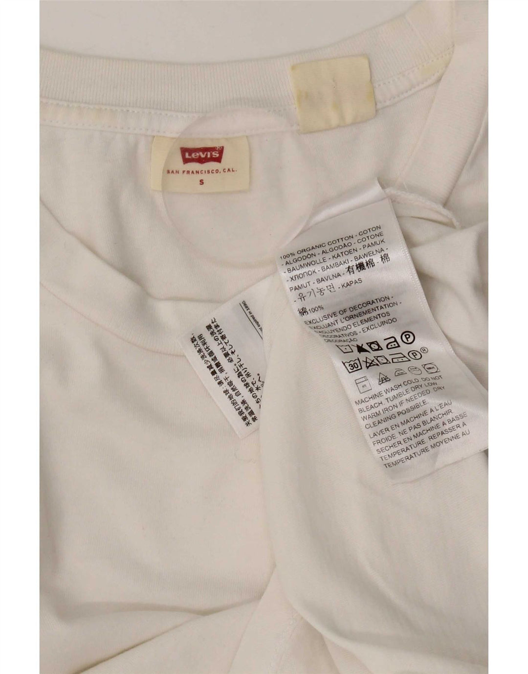 Женская футболка Levi's Top UK 10, маленькая, белый хлопок