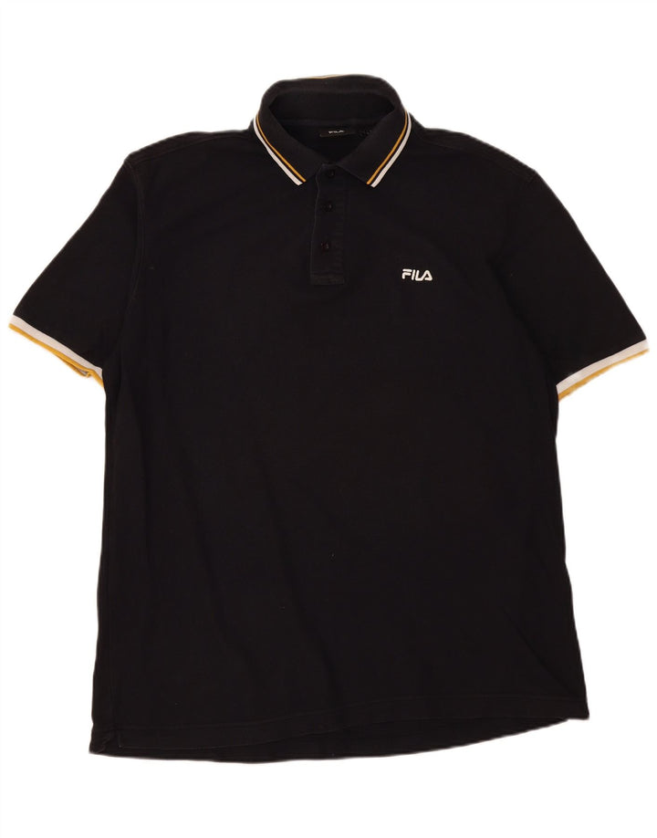Мужская рубашка-поло Fila XL, черный хлопок