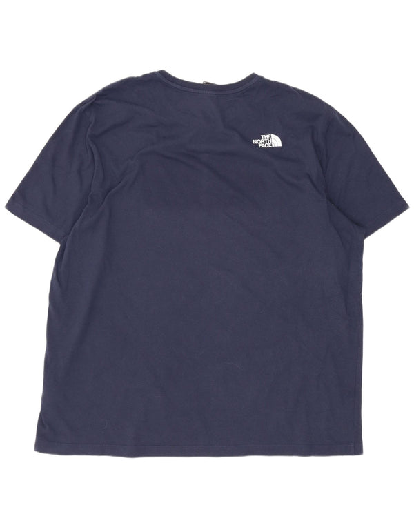 Мужская футболка с рисунком The North Face, топ 2XL, темно-синий, хлопок