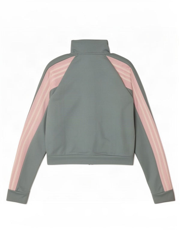 Женская укороченная спортивная куртка Adidas UK 8/10, маленькая синяя с цветными блоками