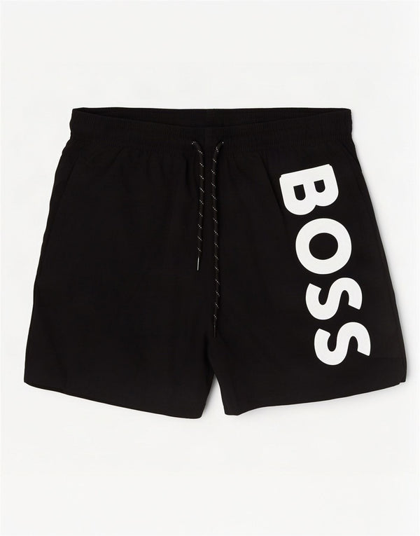 Мужские шорты для плавания Hugo Boss с рисунком, средний черный, полиамид