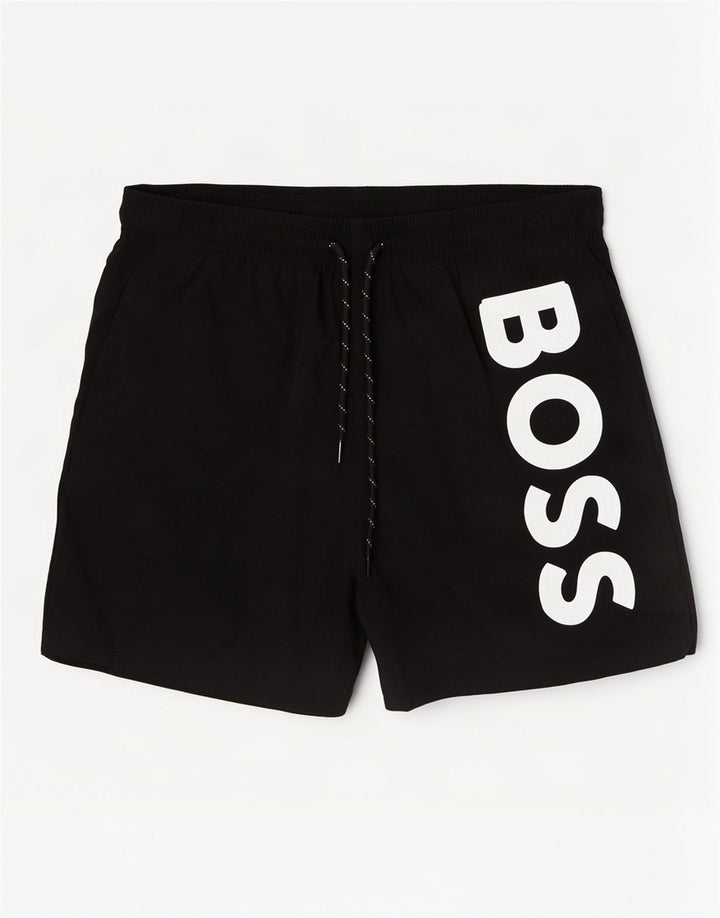 Мужские шорты для плавания Hugo Boss с рисунком, средний черный, полиамид