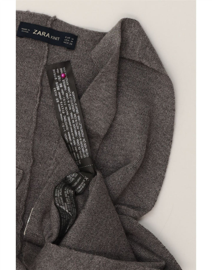 Женский вязаный комбинезон Zara UK 12, вискоза среднего серого цвета