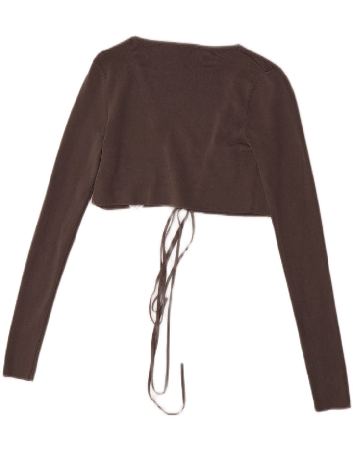 Женский укороченный кардиган Zara UK 8, маленький, серый, вискоза