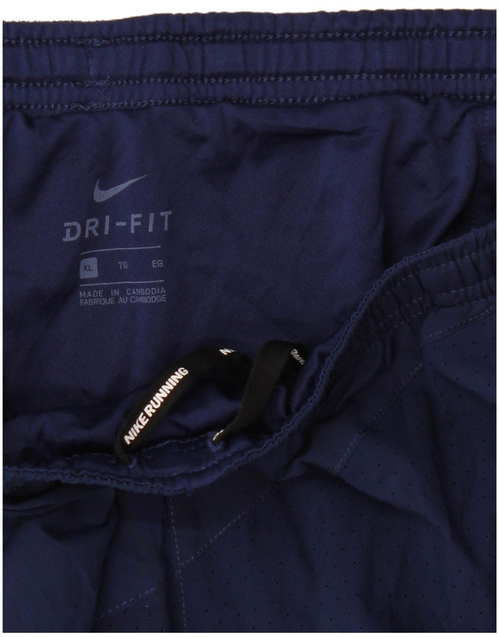 Мужские спортивные шорты Nike Dri Fit XL темно-синие с цветными блоками