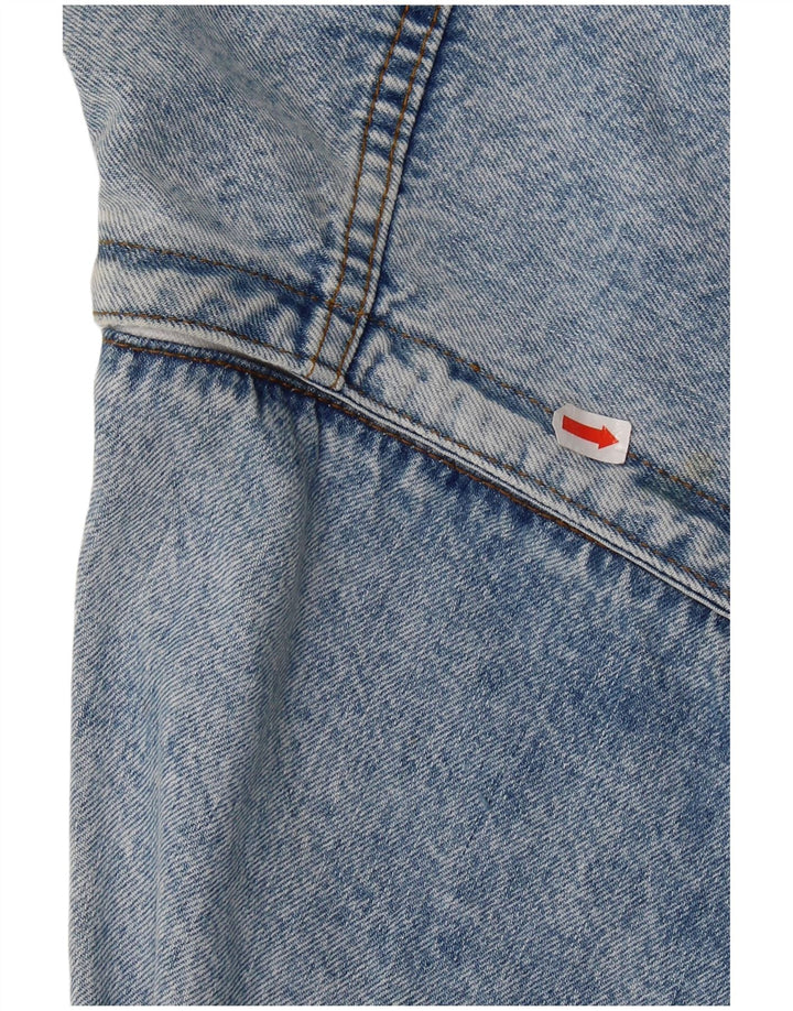 Винтажная женская джинсовая куртка UK 12, хлопок среднего синего цвета