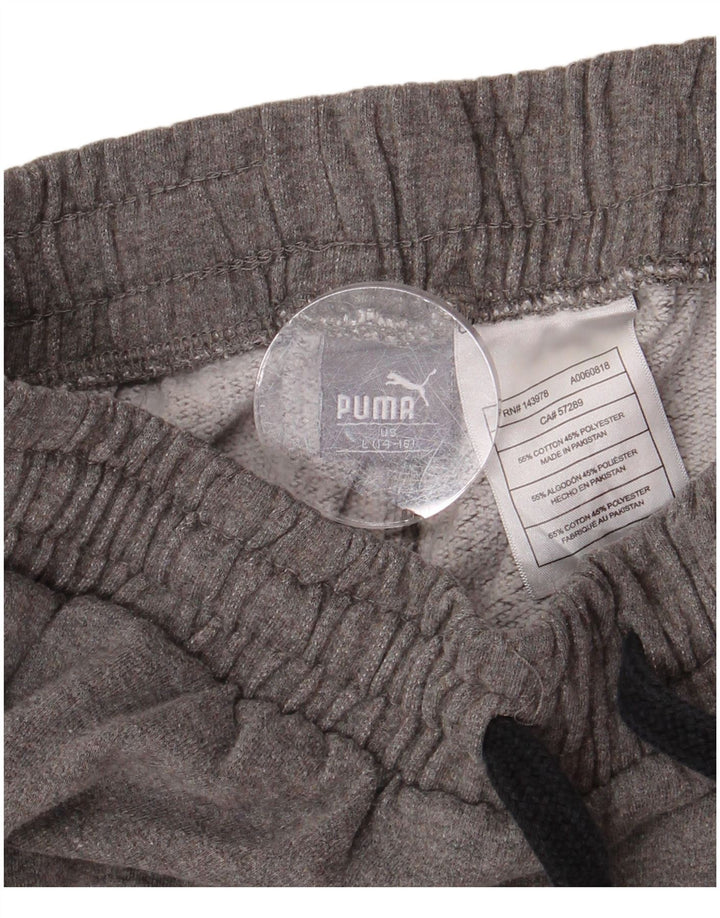 Спортивные брюки PUMA для мальчиков 14–15 лет, хлопок, в крупную серую полоску