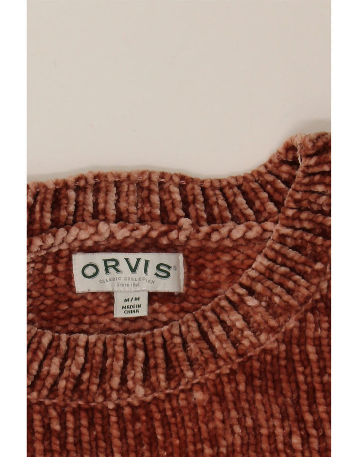 ORVIS Womens Boat Neck Jumper Sweater UK 14 Medium Brown Polyester Vintage Orvis and Second-Hand Orvis from Messina Hembry 