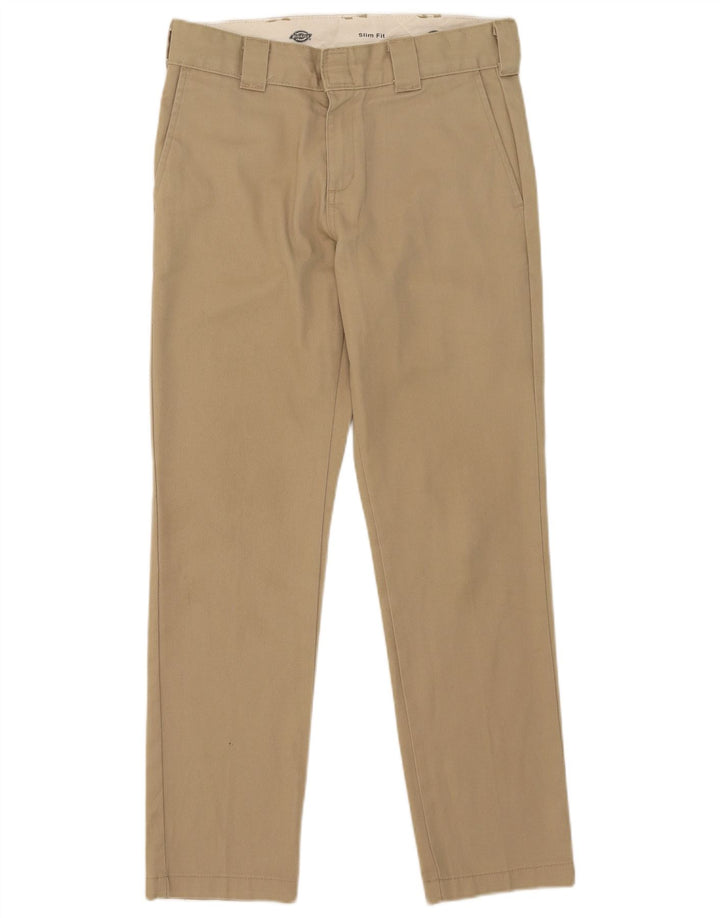 DICKIES Мужские брюки-чиносы узкого кроя W29 L30 бежевого цвета из полиэстера