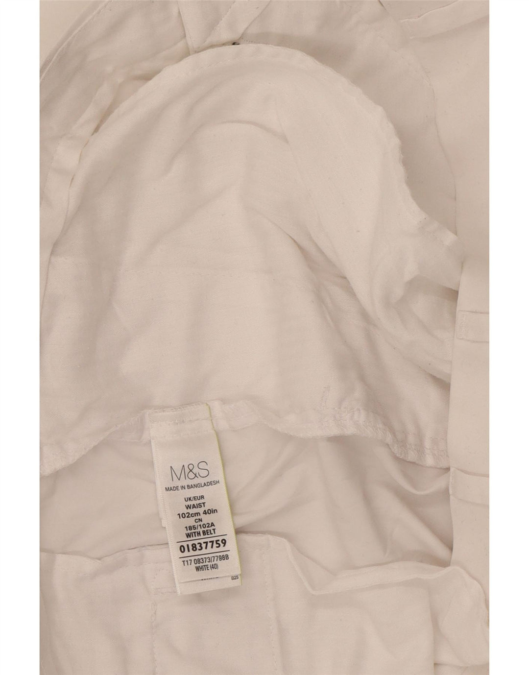 Мужские шорты чинос Marks & Spencer W40 XL, белый хлопок
