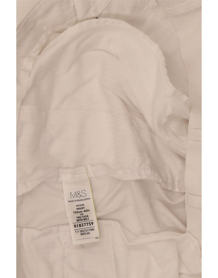Мужские шорты чинос Marks & Spencer W40 XL, белый хлопок