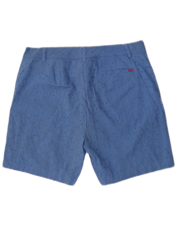 Женские шорты чинос Izod, размер США 10, большой размер W32, синий хлопок с геометрическим рисунком