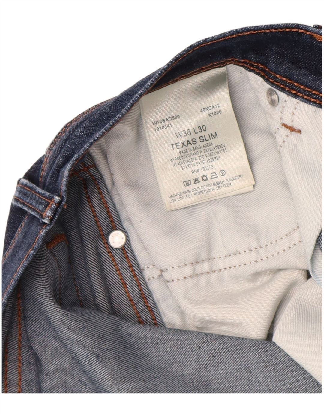 Мужские джинсы WRANGLER Texas Slim W36 L30, темно-синий, хлопок