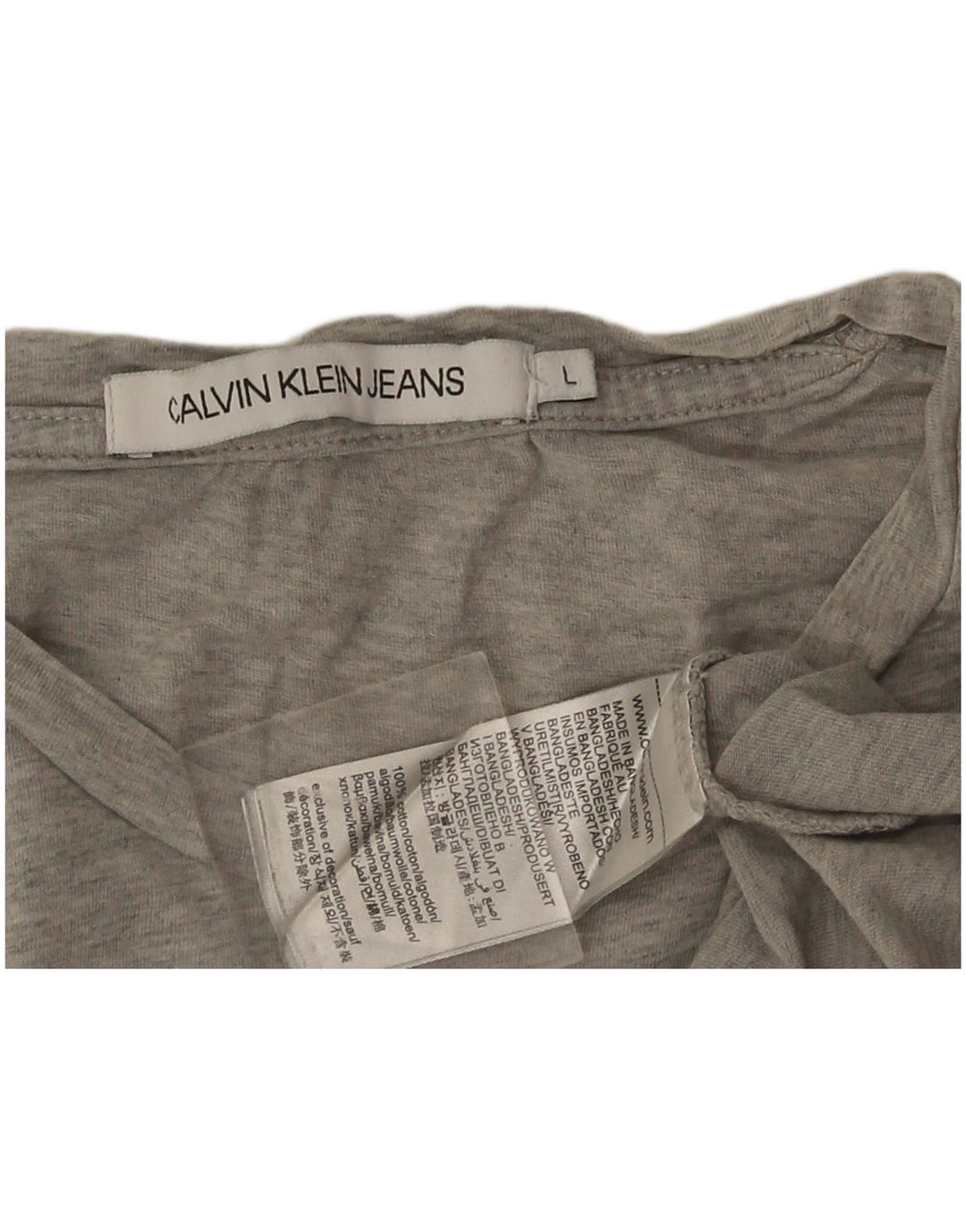 Мужская футболка с рисунком Calvin Klein, большой серый хлопок