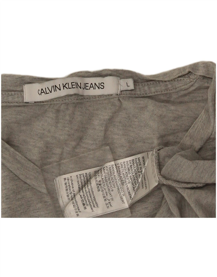 Мужская футболка с рисунком Calvin Klein, большой серый хлопок