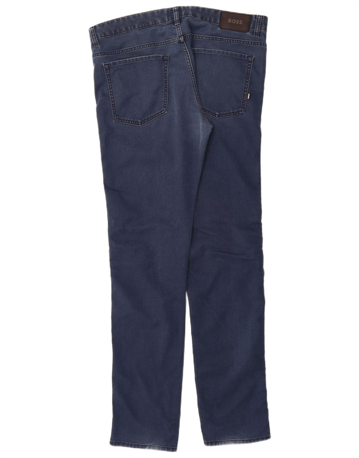 Мужские узкие джинсы Hugo Boss W38 L36 темно-синие, хлопок