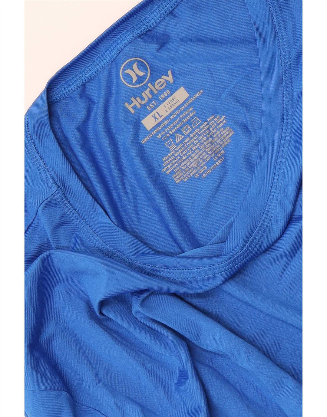 Мужской топ с рисунком Hurley, длинный рукав XL, синий полиэстер