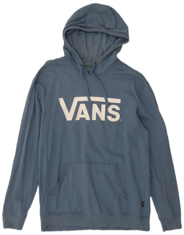 Мужской джемпер с капюшоном с рисунком Vans, большой синий, хлопковый