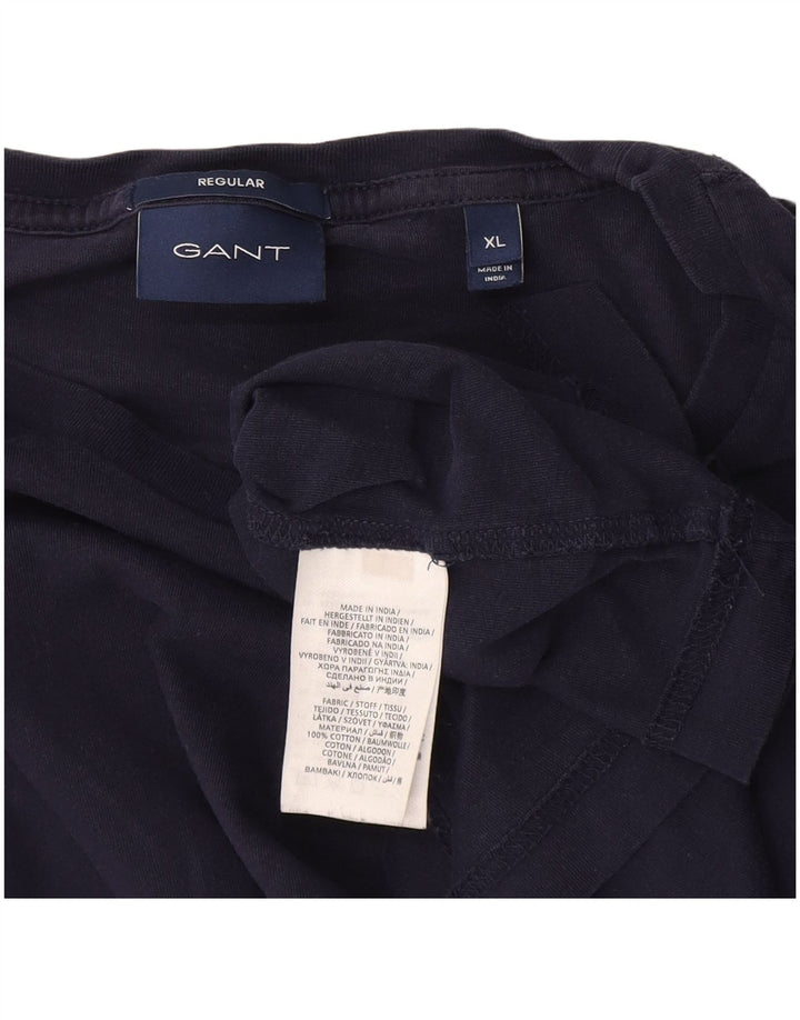 Мужская футболка Gant Regular, топ XL, темно-синий, хлопок