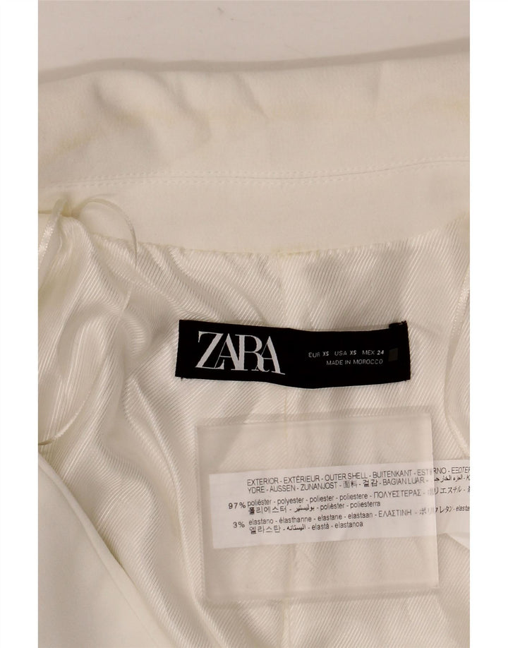 Женский открытый пиджак большого размера Zara UK 6 XS, белый полиэстер