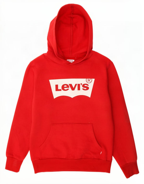 Levi's Boys Graphic Hoodie Jumper 11-12 Years Red Cotton